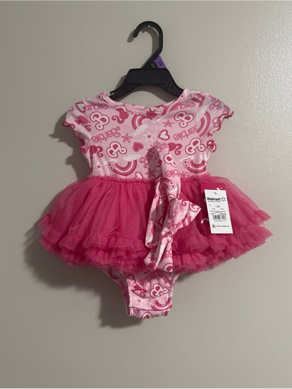 Barbie Pink Printed Tutu Bodysuit Dress